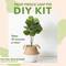 3ft. Artificial Fiddle Leaf Fig Tree With Handmade Cotton & Jute Woven Planter Set DIY Kit
